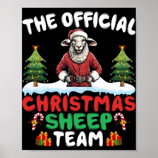 Sheep Lover Xmas Lights Christmas Tree Christmas S Poster (Voorkant)