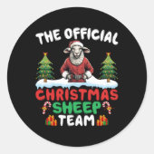 Sheep Lover Xmas Lights Christmas Tree Christmas S Ronde Sticker (Voorkant)