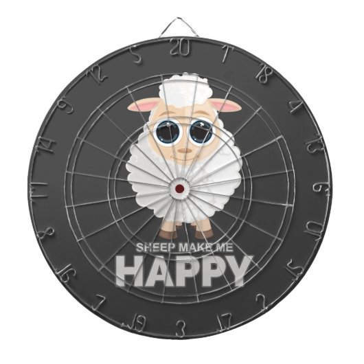 Sheep maakt me gelukkig dartbord (Voorkant)