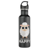 Sheep maakt me gelukkig waterfles  (Voorkant)