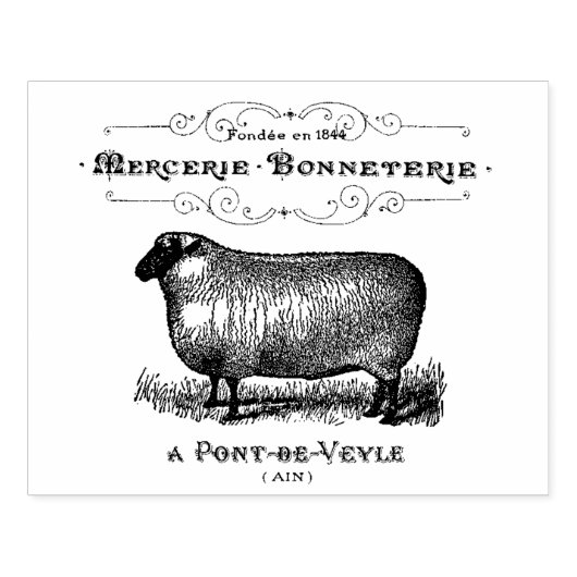 Sheep Mercantile Animal Script Rubberstempel (Afrduk)