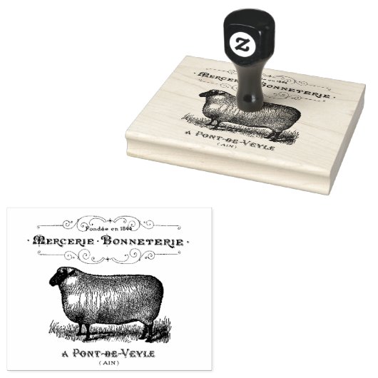 Sheep Mercantile Animal Script Rubberstempel (Gestempeld)