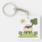 Sheep on a Hill Sleutelhanger (Voorkant)