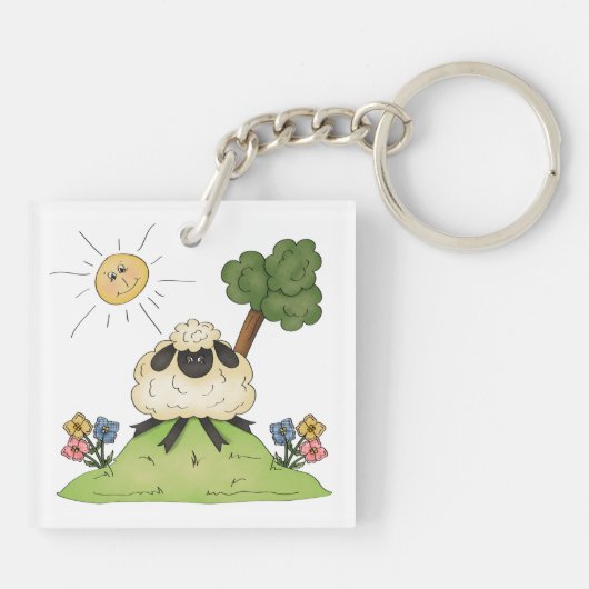Sheep on a Hill Sleutelhanger (Achterkant)