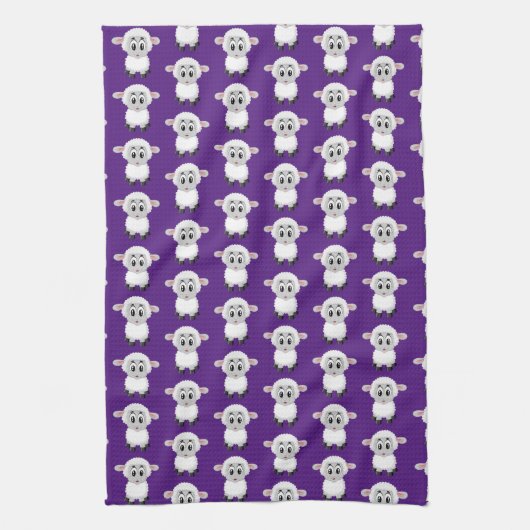 Sheep Paars Kitchen Hand Towel Theedoek (Verticaal)