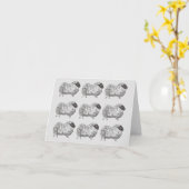 Sheep Pattern Light Grey Note Kaart (Gele Bloem)