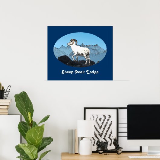 Sheep Peak Lodge Poster (Thuiskantoor)
