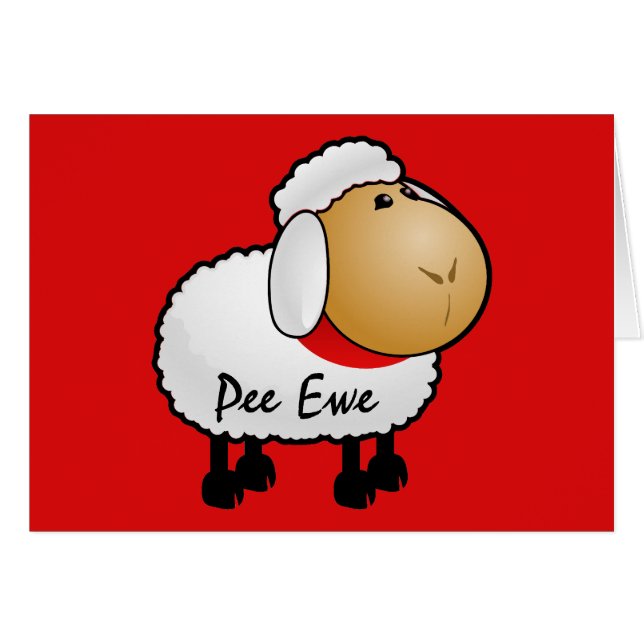 Sheep Pee Ewe-kaart (Voorkant Horizontaal)