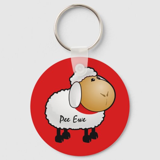 Sheep Pee Ewe Sleutelhanger (Voorkant)