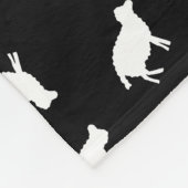 Sheep Print Pattern Sheep Silhouettes Design Black Fleece Deken (Hoek)
