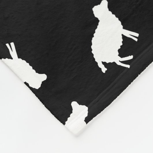 Sheep Print Pattern Sheep Silhouettes Design Black Fleece Deken (Hoek)