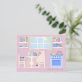 Sheep Reading in the Kitchen Postcards Feestdagenkaart (Staand voorkant)