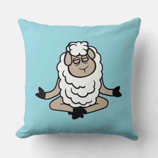 Sheep Relaxed Peaceful Yoga Lotus Meditation Calm  Kussen (Voorkant)