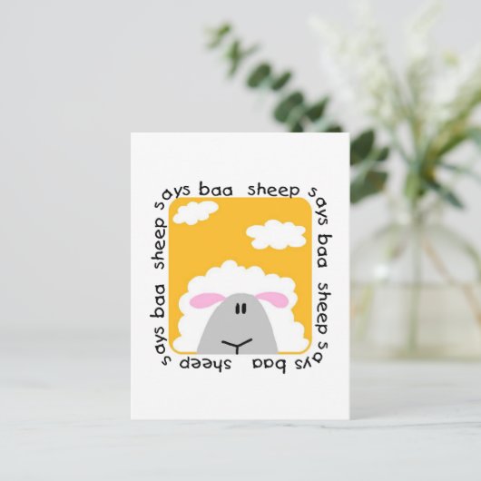 Sheep Says Baa T-shirts en cadeautjes Briefkaart (Staand voorkant)
