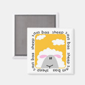 Sheep Says Baa T-shirts en cadeautjes Magneet (Voorkant / Achterkant)