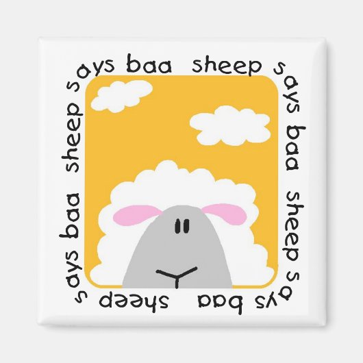 Sheep Says Baa T-shirts en cadeautjes Magneet (Voorkant)