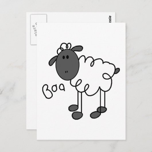Sheep Says Baa Tshirts en Gifts Briefkaart (Voorkant / Achterkant)