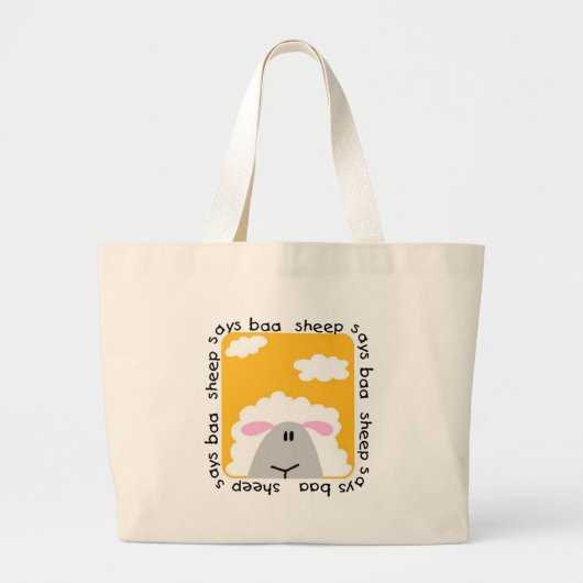 Sheep Says Baa Tshirts en Gifts Grote Tote Bag (Voorkant)