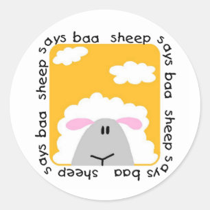 Sheep Says Baa Tshirts en Gifts Ronde Sticker