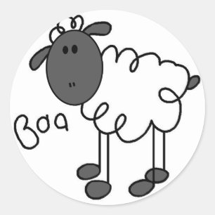 Sheep Says Baa Tshirts en Gifts Ronde Sticker