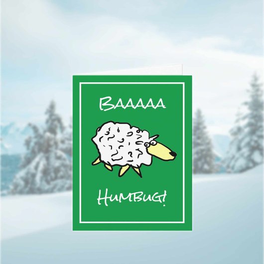 Sheep Says Baaa Humbug - kerstkaart Kaart