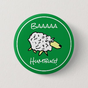 Sheep Says Baaaa Humbug - Kerstmis Button