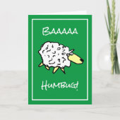 Sheep Says Baaaa Humbug - Kerstmis Kaart (Voorkant)