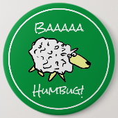 Sheep Says Baaaa Humbug - Kerstmis Ronde Button 6,0 Cm (Voorkant)