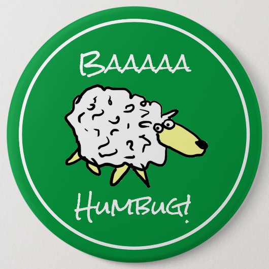 Sheep Says Baaaa Humbug - Kerstmis Ronde Button 6,0 Cm (Voorkant)