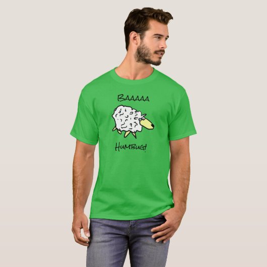 Sheep Says Baaaa Humbug - Kerstmis T-shirt (Voorkant volledig)