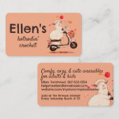 Sheep scooter crochet knitting knitter handspun visitekaartje (Voorkant / Achterkant)