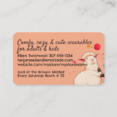 Sheep scooter crochet knitting knitter handspun visitekaartje (Achterkant)