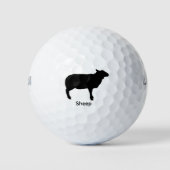 Sheep Silhouette - Black Animal Golfballen (Voorkant)