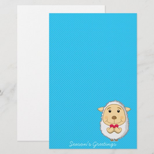 Sheep Stationery blue Briefpapier (Voorkant / Achterkant)