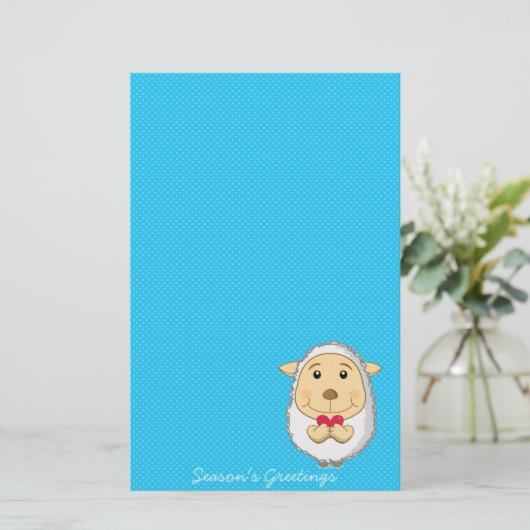 Sheep Stationery blue Briefpapier (Staand voorkant)