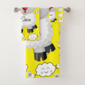 Sheep Sun Yellow Clouds Hands Bathroom Towel sets Bad Handdoek (Insitu)