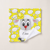 Sheep Sun Yellow Clouds Hands Bathroom Towel sets Bad Handdoek (Wasdoekje)