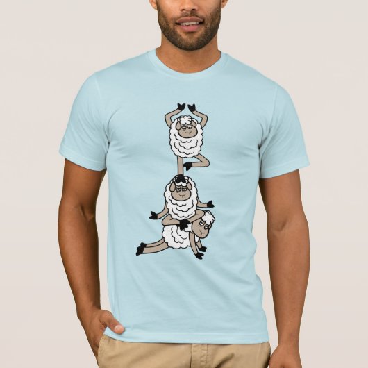 Sheep Tower Tired Bored Exhausted Yoga Meditation T-shirt (Voorkant)