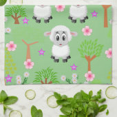 Sheep Trees Floral Kitchen Hand Towel Theedoek (Gevouwen)
