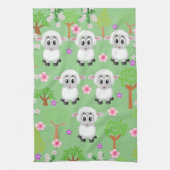 Sheep Trees Floral Kitchen Hand Towel Theedoek (Verticaal)