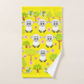 Sheep Trees Yellow Hands Bathroom Towel sets Bad Handdoek (Handdoek)