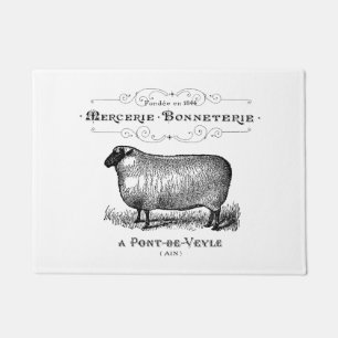 -Sheep Typography Farmhouse Deurmat