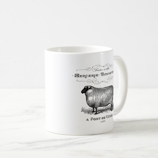-Sheep Typography Farmhouse Rustic Koffiemok (Voorkant rechts)