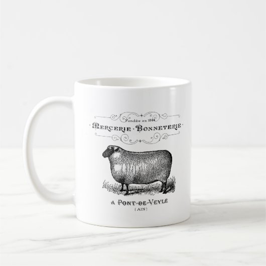 -Sheep Typography Farmhouse Rustic Koffiemok (Links)