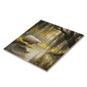 Sheep Under A Willow Tree Painting Tegeltje (Zijkant)