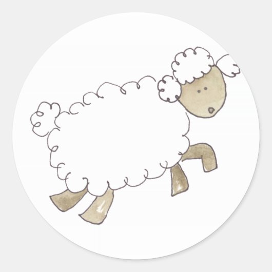  Sheep van Serena Bowman grappige boerderijdieren Ronde Sticker (Voorkant)