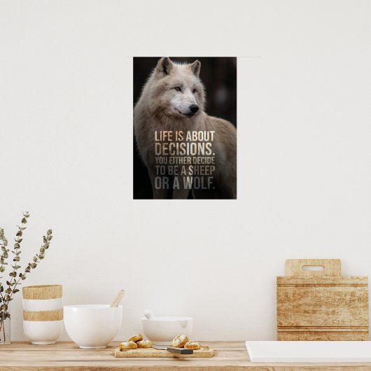 Sheep vs Wolf - Success, Hustle, Gym, Entrepreneur Poster (Keuken)