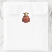 Sheep Wearing Black Sheep Sweater Ronde Sticker (Tas)