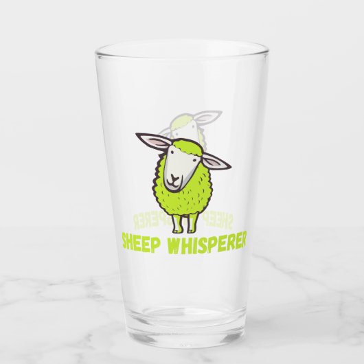 Sheep Whisperer Schattige Funny Sheep Glas (Voorkant)