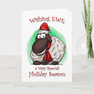 Sheep Wishing Ewe Prettige feestdagen Card